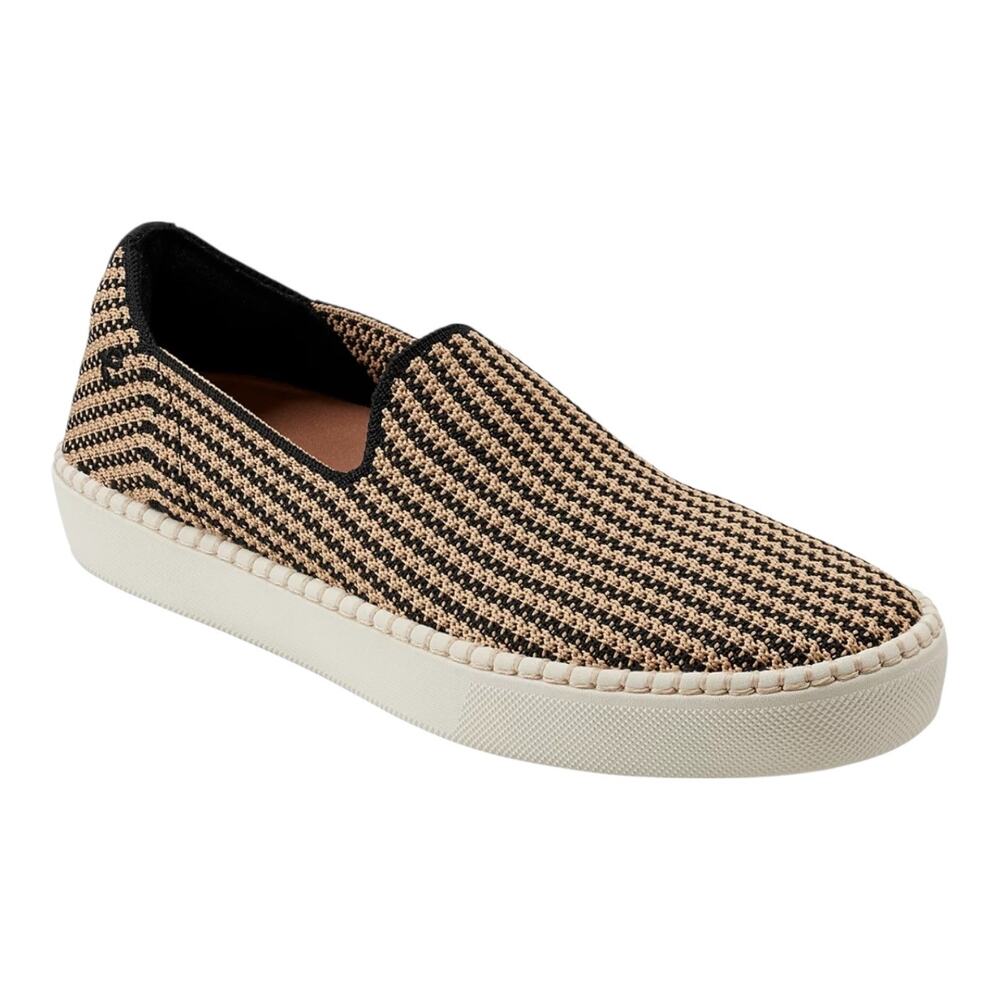 Easy Spirit Women's Presley Breathable Slip On Sneakers Black Tan Size 12